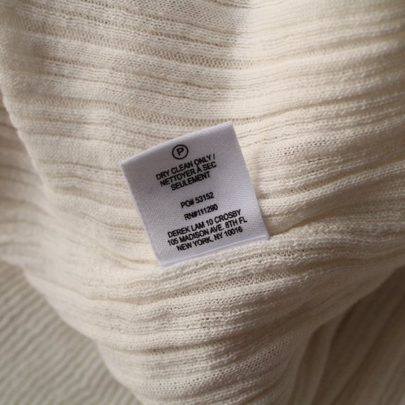 10 Crosby Derek Lam Layered Cold Shoulder Sweater Cream White Size XS Wool - Picture 6 of 6